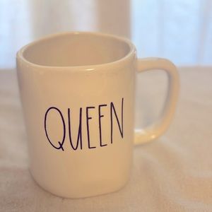 White dimpled Rae Dunn queen mug
